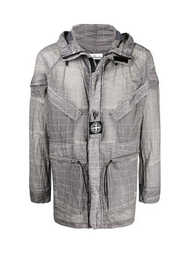 Men's Wappen Reflective Grid Lamy Windbreaker Grey - STONE ISLAND - BALAAN 3