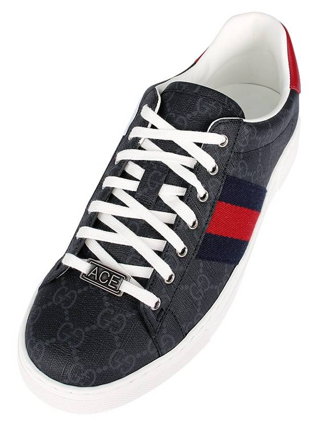 Ace Web GG Supreme Canvas Low Top Sneakers Black - GUCCI - BALAAN 8