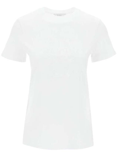 Taverna Applique Cotton Short Sleeve T Shirt White - MAX MARA - BALAAN 1