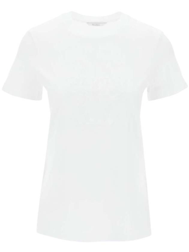 Taverna Applique Cotton Short Sleeve T Shirt White - MAX MARA - BALAAN 1