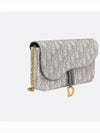 Saddle Chain Oblique Jacquard Pouch Bag Grey - DIOR - BALAAN 3