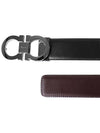 Double Gancini Reversible Leather Belt Black Auburn - SALVATORE FERRAGAMO - BALAAN 4