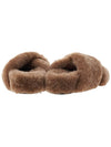 Cross Strap Shearling Slippers Brown - JIL SANDER - BALAAN.