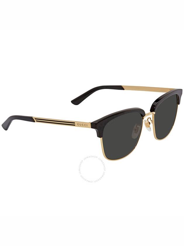 Eyewear Gold Rim Acetate Sunglasses  Gold Black - GUCCI - BALAAN 3