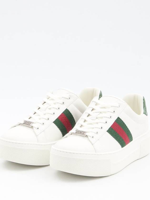 Women's Leather Low Top Sneakers White - GUCCI - BALAAN 3