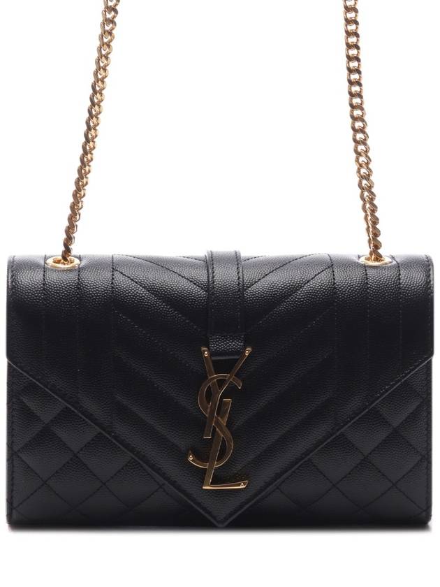 Envelope Mix Matelasse Small Cross Bag Black - SAINT LAURENT - BALAAN 3