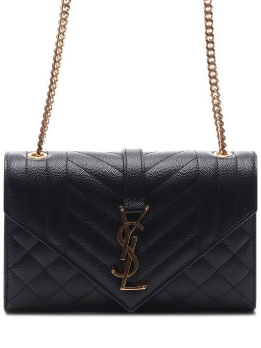 Matelasse Envelope Small Shoulder Bag Black - SAINT LAURENT - BALAAN 2