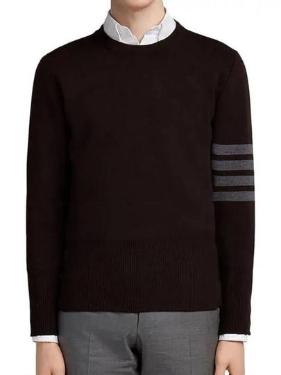 4-Bar Milano Stitch Merino Wool Knit Top Black - THOM BROWNE - BALAAN 2