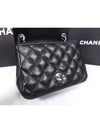 Mini Flap Bag Lambskin Silver Black - CHANEL - BALAAN 5