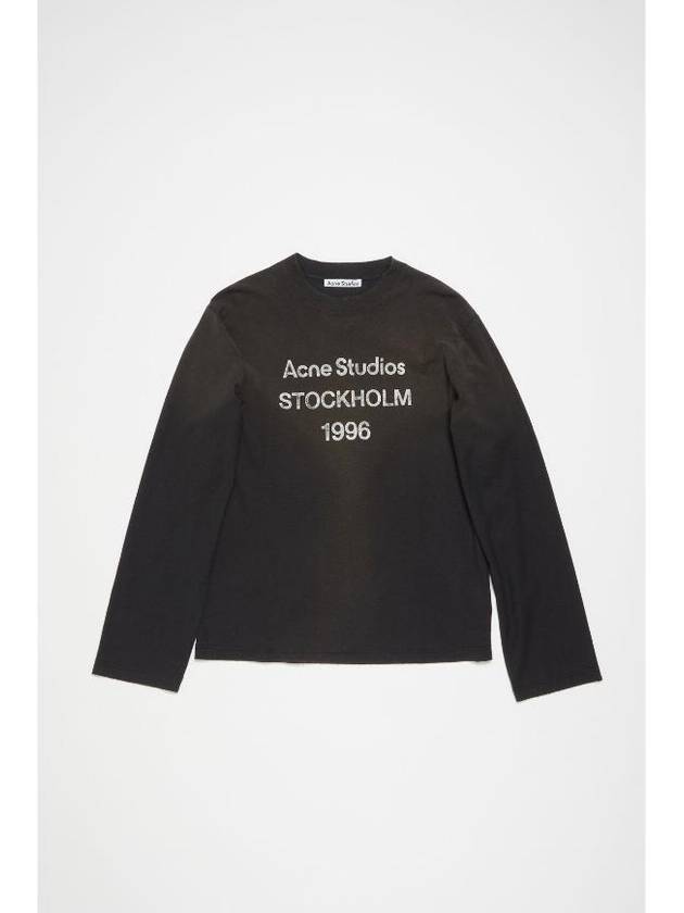 Stamp Logo Long Sleeve T-Shirt Faded Black - ACNE STUDIOS - BALAAN 2