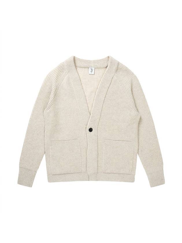 Wool Texture Cardigan Ivory - SOLEW - BALAAN 2