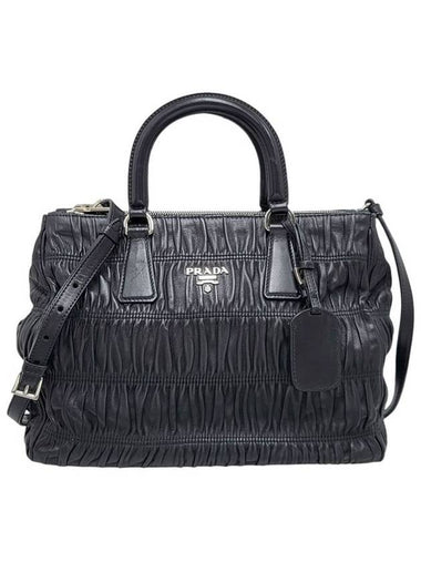 Black B2599L Nappa Goffre Shoulder Bag Strap - PRADA - BALAAN 1