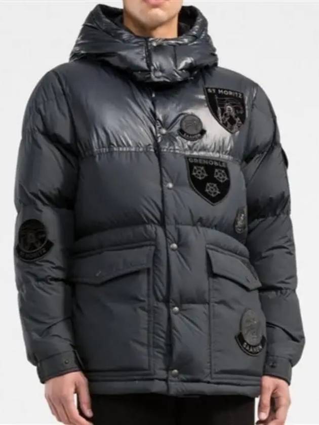 Men's Hyoseris Logo Patch Down Padding Black - MONCLER - BALAAN 3