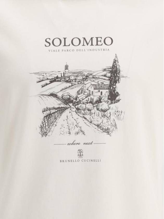 Solomeo Print Short Sleeve T-Shirt White - BRUNELLO CUCINELLI - BALAAN 7