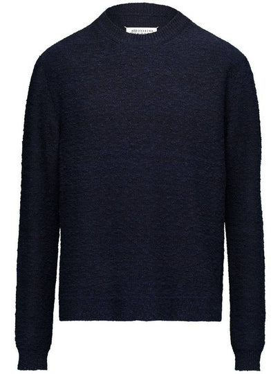 Back Stitch Crew Neck Knit Top Navy - MAISON MARGIELA - BALAAN 2