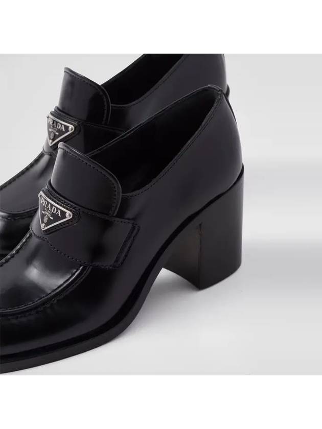 Brushed Leather Loafers Pumps Black - PRADA - BALAAN 8