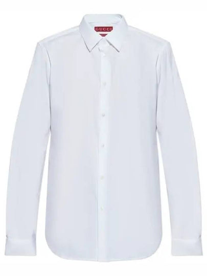 Stretch Cotton Poplin Long Sleeve Shirt White - GUCCI - BALAAN 2