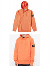 Waffen Patch Cotton Fleece Hoodie Orange - STONE ISLAND - BALAAN 5