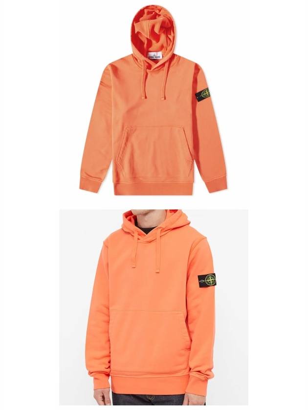 Wappen Patch Cotton Fleece Hoodie Orange - STONE ISLAND - BALAAN 5