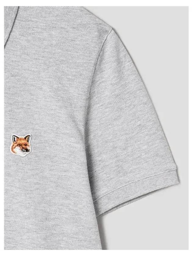 Fox Head Patch Cotton Polo Shirt Grey - MAISON KITSUNE - BALAAN 5