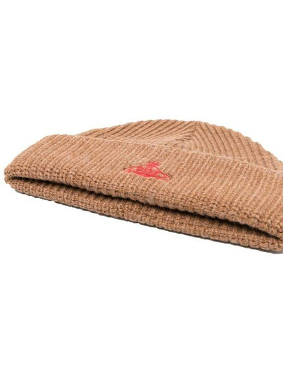 Sporty ORB Logo Beanie Beige Color - VIVIENNE WESTWOOD - BALAAN 2