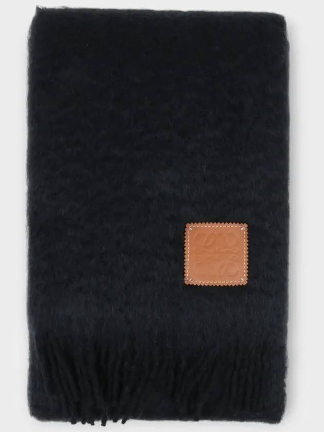 Anagram Fringe Mohair Scarf Black - LOEWE - BALAAN 3