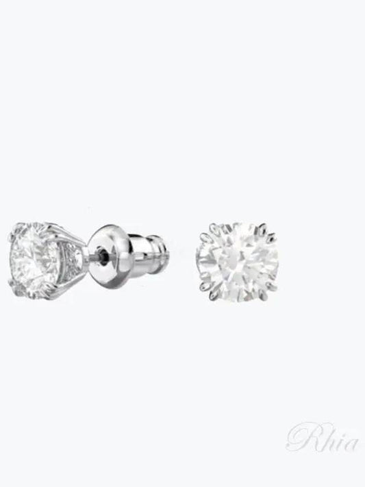 Stilla Round Stud Earrings White - SWAROVSKI - BALAAN 2