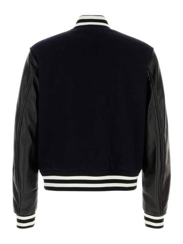 Varsity Wool Leather Jacket Navy - GUCCI - BALAAN 3