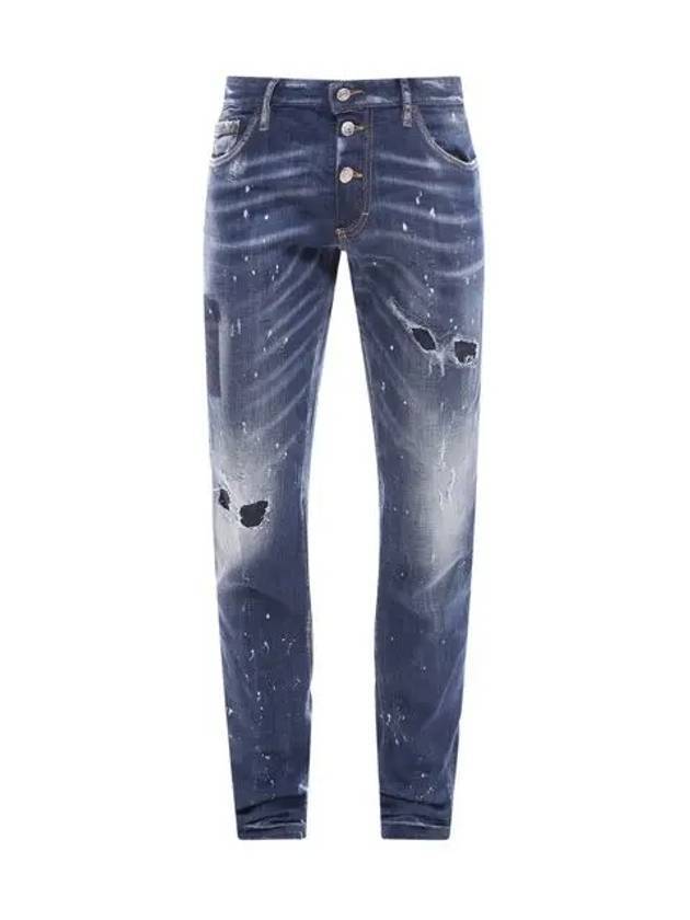 Men's Patchwork Skinny Jeans Blue - DSQUARED2 - BALAAN 1