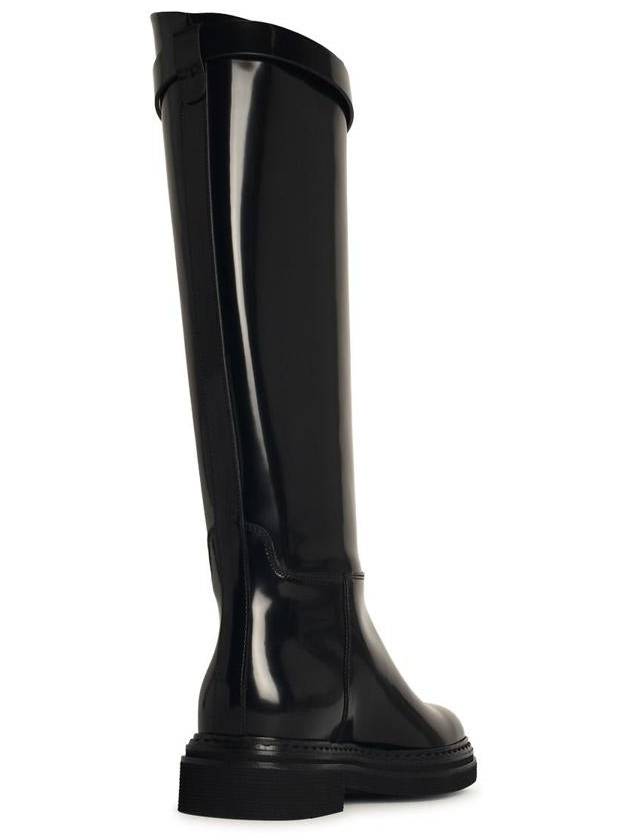 Dolce & Gabbana Black Shiny Leather Boots - DOLCE&GABBANA - BALAAN 3