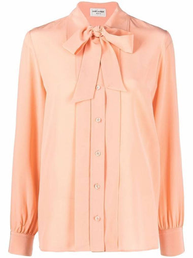 Pointed Lavalli?re Silk Blouse - SAINT LAURENT - BALAAN 1