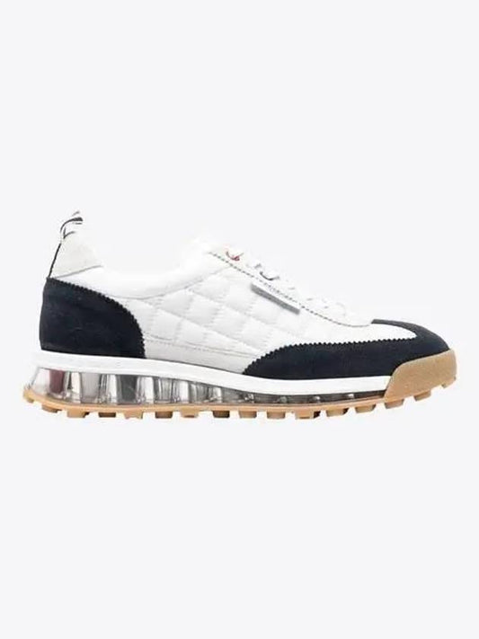 Tech Runner Quilted Low Top Sneakers White Navy - THOM BROWNE - BALAAN 2