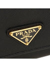 Saffiano Triangular Logo Flap Long Wallet Black - PRADA - BALAAN 6