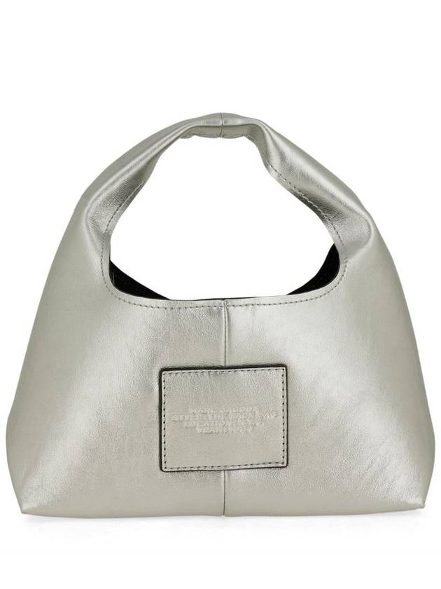 The Metallic Leather Mini Sock Tote Bag Silver - MARC JACOBS - BALAAN 3