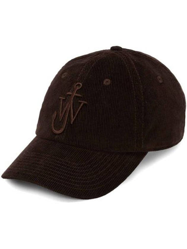 Anchor Logo Corduroy Ball Cap Dark Brown - JW ANDERSON - BALAAN 1