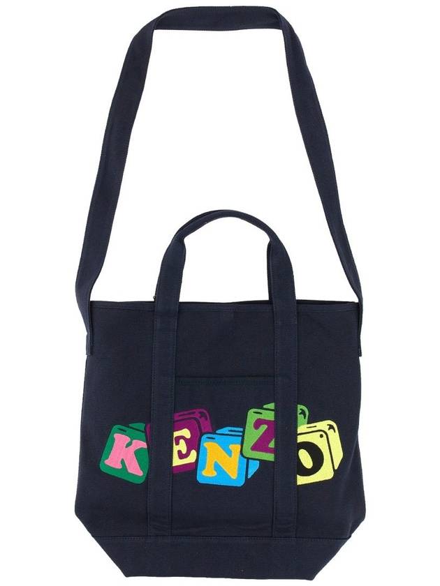 Boke Boy Strap Tote Bag Navy Blue - KENZO - BALAAN 3