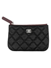 Silver CC Logo Small Calfskin Pouch Bag Black - CHANEL - BALAAN 2