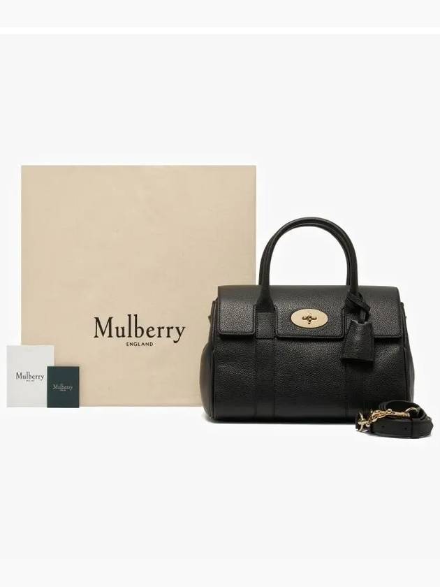 Bayswater Small Classic Grain Leather Shoulder Bag Black - MULBERRY - BALAAN 4