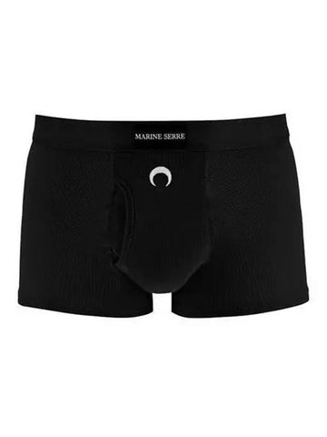 Marine Serre Embroidered Logo Boxer Drawn Black UW030ICONWJERCO0022 - MARINE SERRE - BALAAN 1