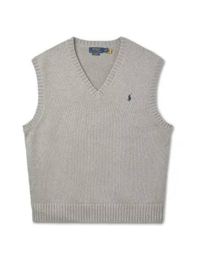 Big fit cotton sweater vest gray - POLO RALPH LAUREN - BALAAN 2