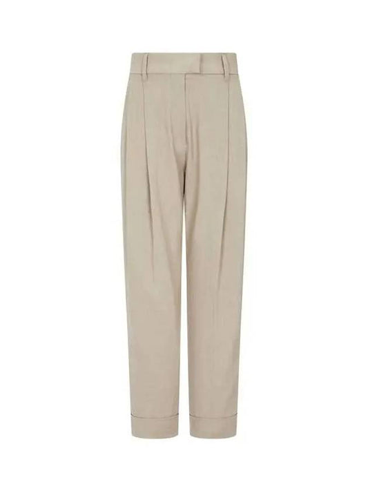 Shimaeul 8th Anniversary 10 ePoint 9 8 Women s Two Tuck Pleated Linen Roll Up Pants Beige 271476 - BRUNELLO CUCINELLI - BALAAN 1