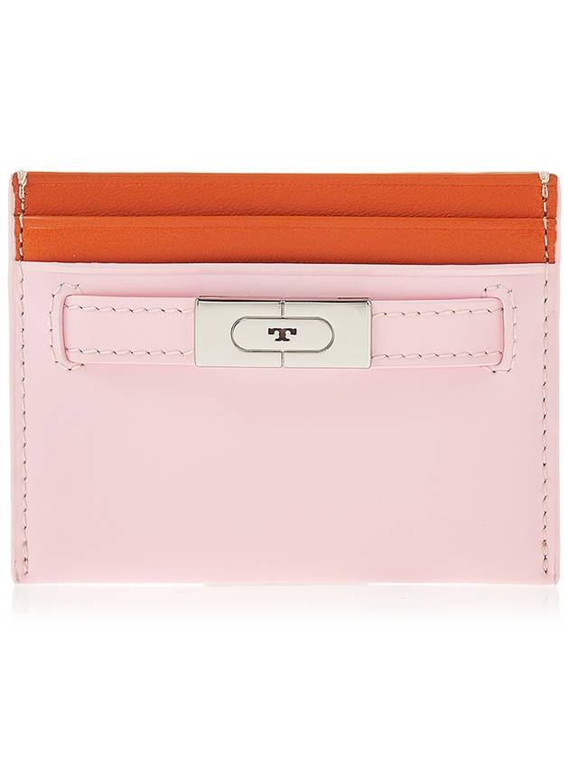 Polished Leather T Card Wallet Pink - TORY BURCH - BALAAN 2