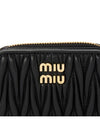 Matelasse Logo Zip Around Half Wallet Black - MIU MIU - BALAAN 8