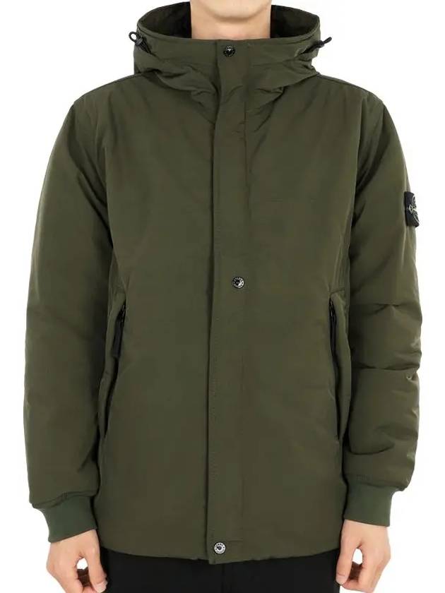 Logo Wappen Patch Hooded Jacket Green - STONE ISLAND - BALAAN 3