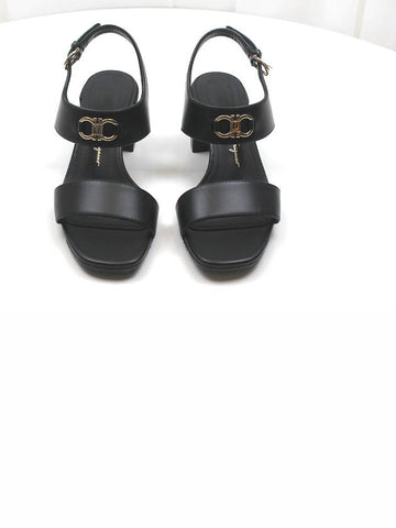 Ferragamo Black Kyla Heel Sandals Size 5 01C094 745433 - SALVATORE FERRAGAMO - BALAAN 1