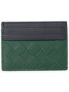 Intrecciato Two-Tone Card Wallet Black Green - BOTTEGA VENETA - BALAAN 3