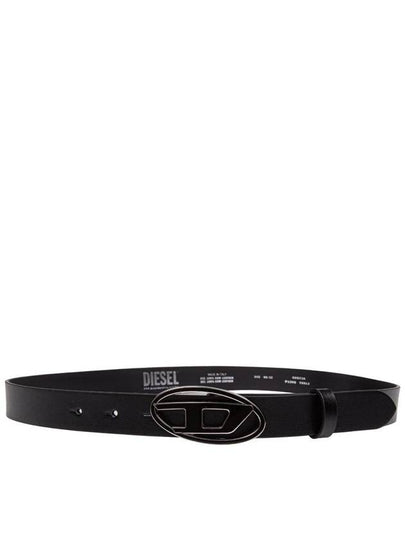 Logo Buckle Leather Belt Black - DIESEL - BALAAN 2