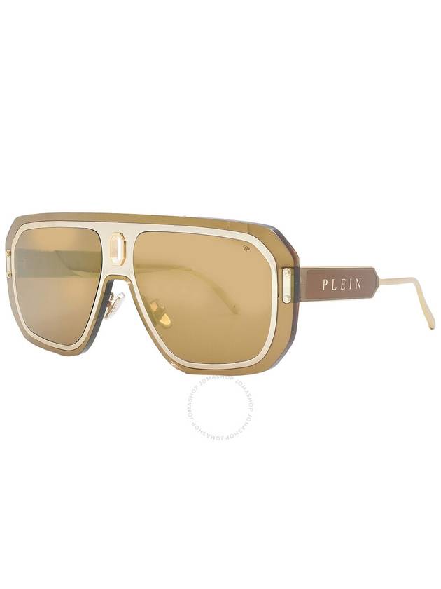 Open Box - Philipp Plein Brown Navigator Unisex Sunglasses SPP050 300G 99 - PHILIPP PLEIN - BALAAN 3