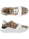 Vintage Check And Leather Sneakers White Archive Beige - BURBERRY - BALAAN 2