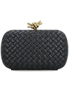 Knot Minaudiere Pouch Bag Black - BOTTEGA VENETA - BALAAN 1